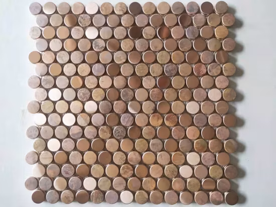 Round Metal Copper Mosaic Tile Backsplash