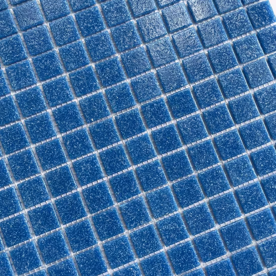 Azulejos de la pared del piso del mosaico de cristal brillante de la piscina azul del material de construcción decorativo popular de Foshan